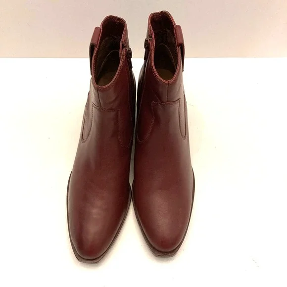 Seychelles Upside Boot Wine Leather Side Zip Western Inspired Women's 8.5 - Picture 4 of 13